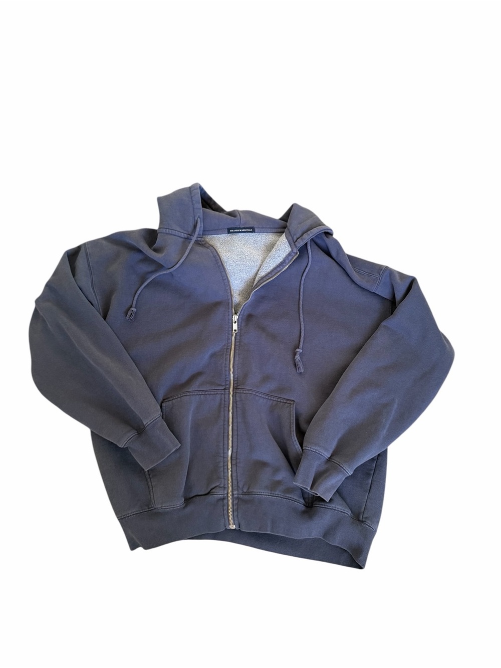 Brandy Melville Charcoal Zip-Up Hoodie